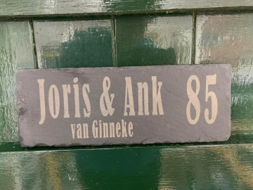 Naambord leisteen langwerpig