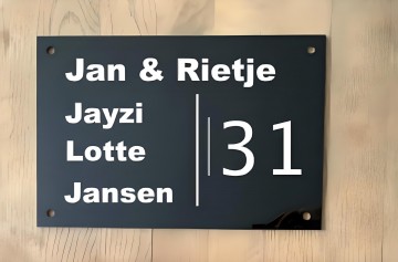 Naambord plexiglas zwart 1