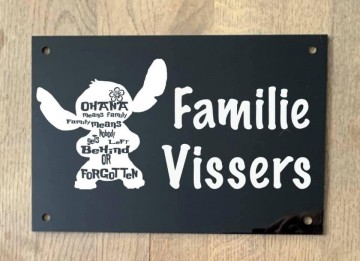 Naambord plexiglas zwart